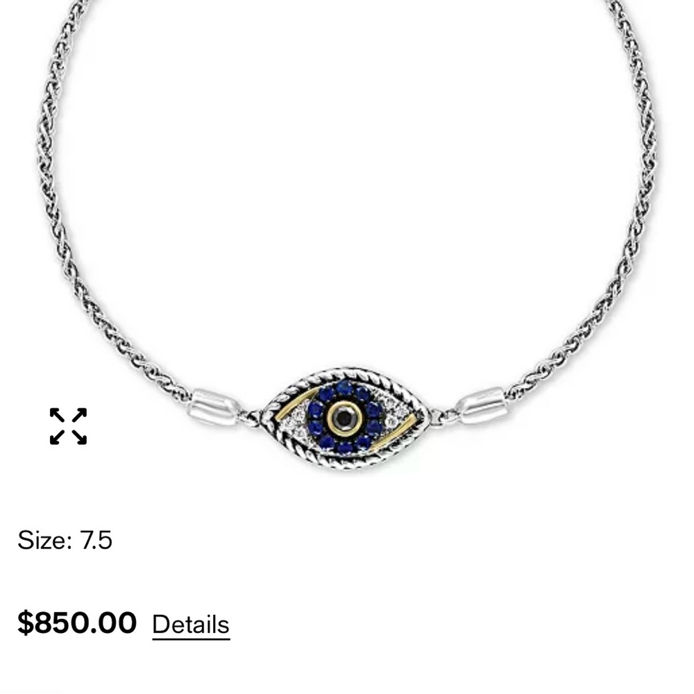 EFFY Evil Eye Necklace Diamond and Sapphire - Picture 4 of 8
